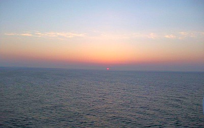 Sonnenaufgang auf der Fahrt nach Southampton